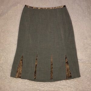 Chadwick's Skirt Herringbone Polka Dot Flare y2k